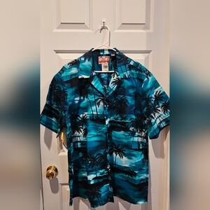 Tropical Blue Palm Tree Men's Shirt